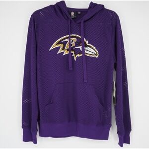NFL Baltimore Ravens Womens Purple Mesh Hoodie Sweatshirt Medium NEW